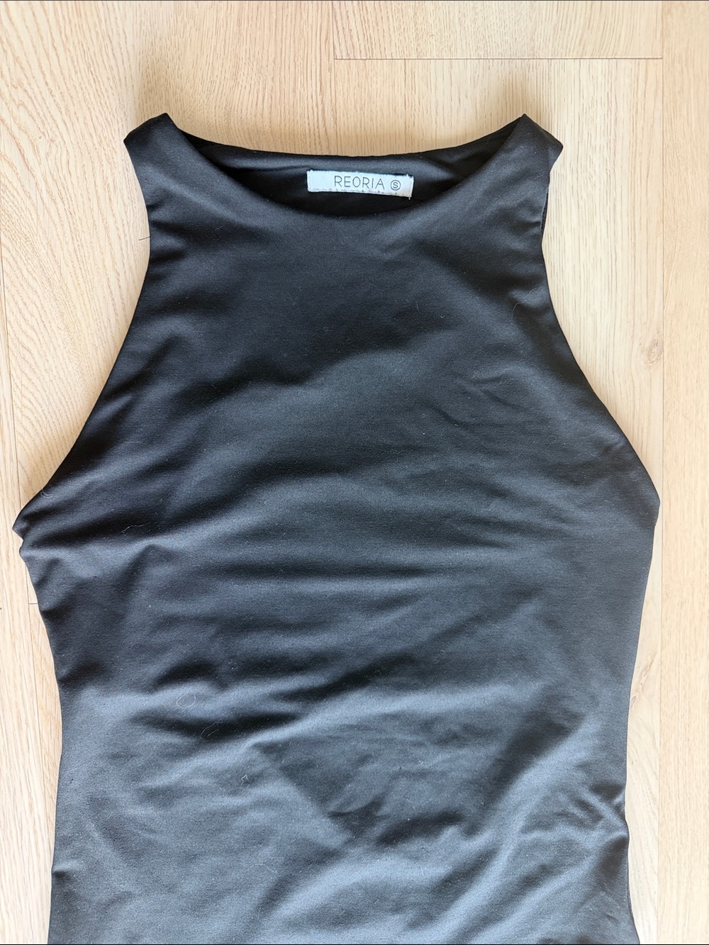 ReoRia Black Sleeveless High-Neck Bodysuit